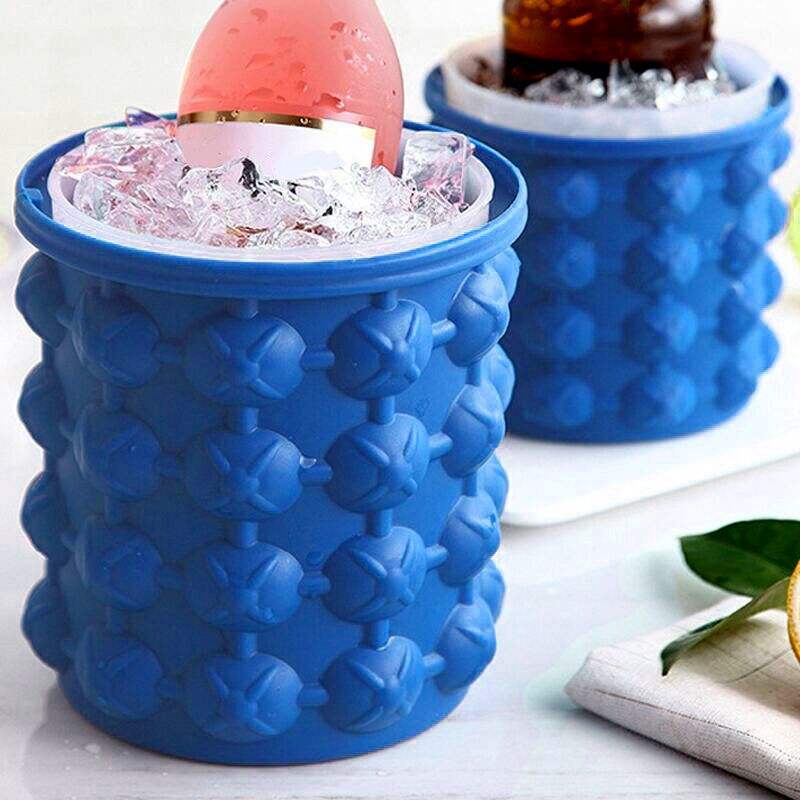 Silicone ice bucket genie maker for fast cooling
