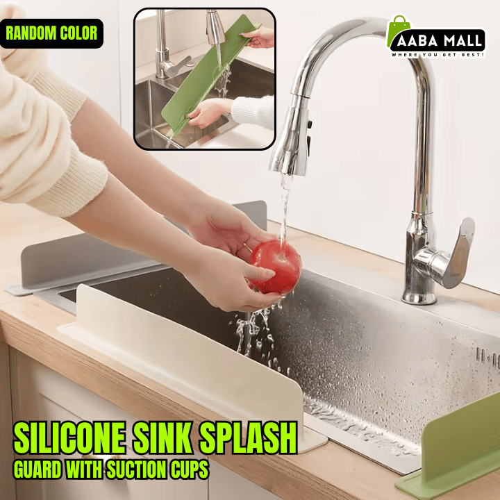 silicone sink splash guard with suction cups water deflector