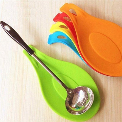 Silicone Spoon Rest Pack of 2 | Heat Resistant Kitchen Utensil Holder | Spatula, Ladle & Cooking Tool Rest for Stove & Countertop