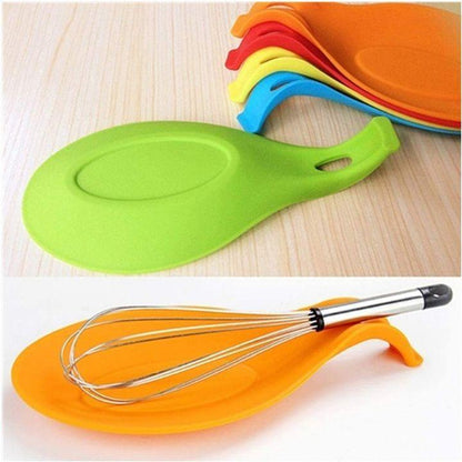 Silicone Spoon Rest Pack of 2 | Heat Resistant Kitchen Utensil Holder | Spatula, Ladle & Cooking Tool Rest for Stove & Countertop