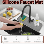 Silicone Faucet Mat ? Sink Splash Guard & Draining Pad (14.6" x 5.5") | Keep Countertops Dry, Kitchen & Bathroom Protector
