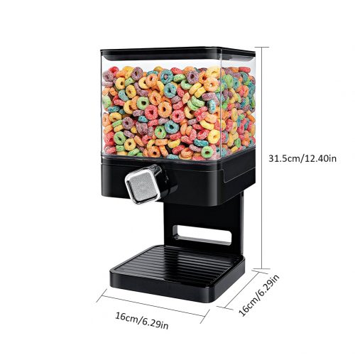 Single Barrel Square Dry Food Cereal Dispenser