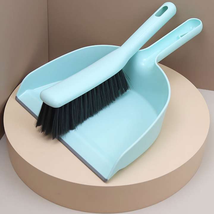 Small Hand Dustpan and Broom Set | Table Sweeper Brush | Silicone Non‑Slip Dustpan | Compact Home Cleaning Tool