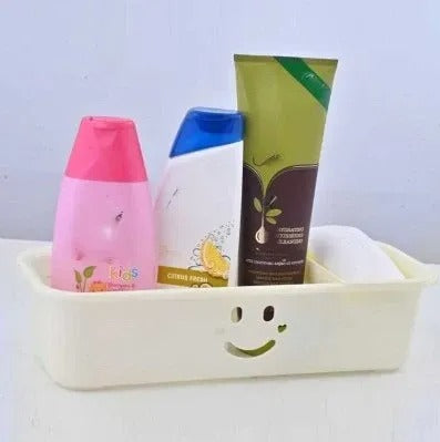 Smile Storage Rectangular Rack & Corner Shelf Organizer with drainage holes for bathroom storage