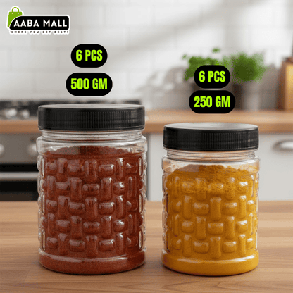 Snack Premium Plastic Jar Set –(1KG), (500GM), (250GM) | Airtight Food Storage Containers – Made in Pakistan