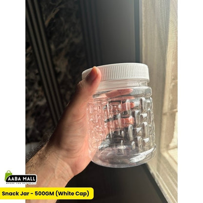 500GM Airtight BPA-Free Plastic Kitchen Storage Jar with white Lid by AabaMall | Food Grade Container for Tea, Coffee, Sugar, Masala, Dry Fruits & Snacks | Cash on Delivery (COD) Available Across Pakistan at AabaMall.pk