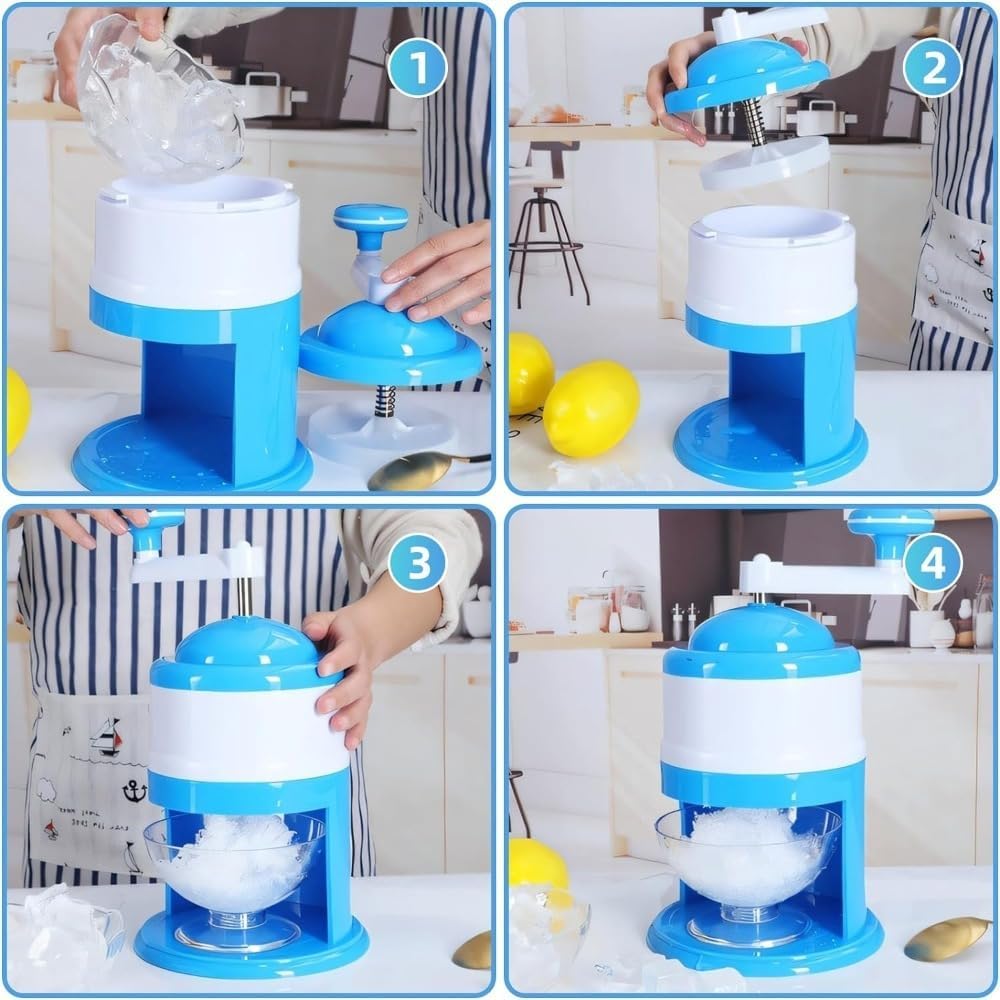 GOLA GANDA MACHINE Hand-Crank Shaved Ice Maker Machine | Manual Ice Shaver & Crusher for Snow Cones