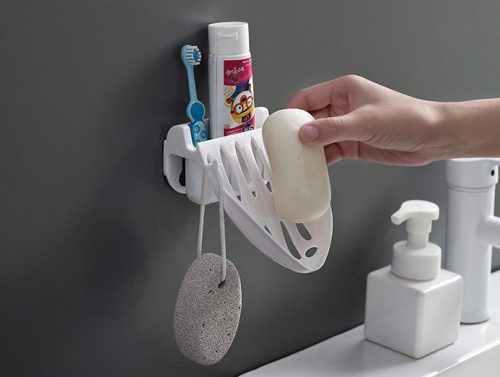 Soap and Toothpaste Holder Organizer Bathroom Accessories - AABA MALL