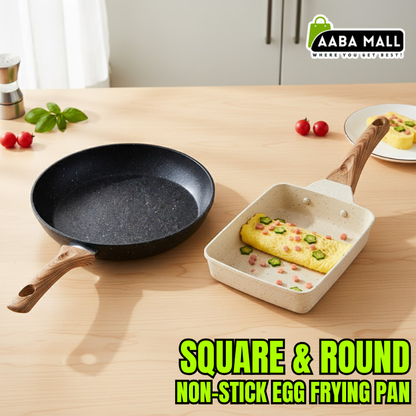 egg frying pan, non stick omelette pan, square frying pan, round frying pan, breakfast cookware, silicone spatula, kitchen cooking tools, non stick cookware, omelette maker