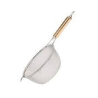 Stainless Steel Deep Frying Mesh Strainer Colander Wooden Handle - SMALL 18 CM - AABA MALL