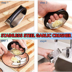 2in1 Stainless Steel Garlic Press Grinder, Garlic Crusher - AABA MALL
