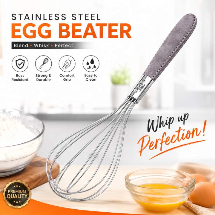 Stainless Steel Balloon Whisk – 10" Egg Beater for Blending, Whisking, Beating & Stirring | Enhanced Wire Design