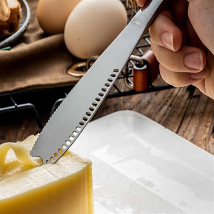 1Pc Stainless Steel Butter Spreader Knife & Curler | Serrated Cold Butter Grater & Slicer