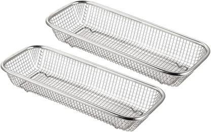 metal cutlery organizer basket with drainage holes
