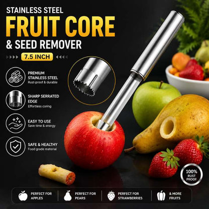Stainless Steel Fruit Core Remover & Seed Extractor – 7.5 Inch Durable Kitchen Tool