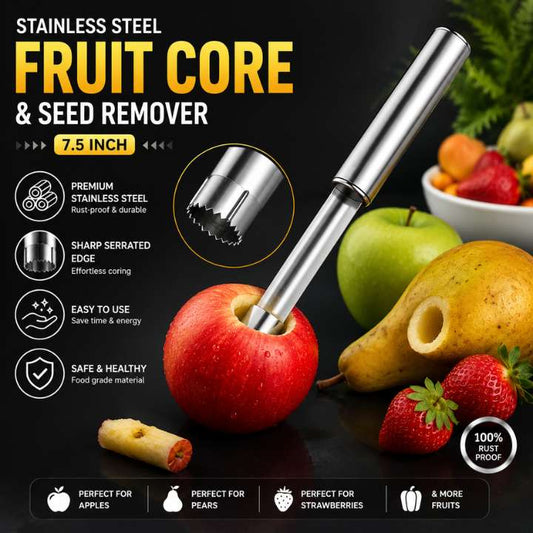 Stainless Steel Fruit Core Remover & Seed Extractor – 7.5 Inch Durable Kitchen Tool
