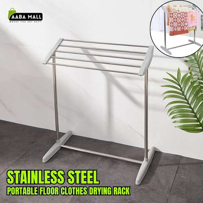 Stainless steel floor clothes drying rack