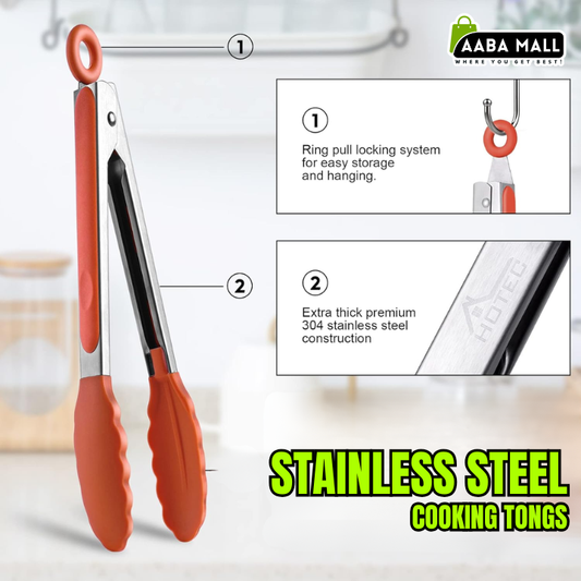 Stainless steel 9.5 inch cooking tong