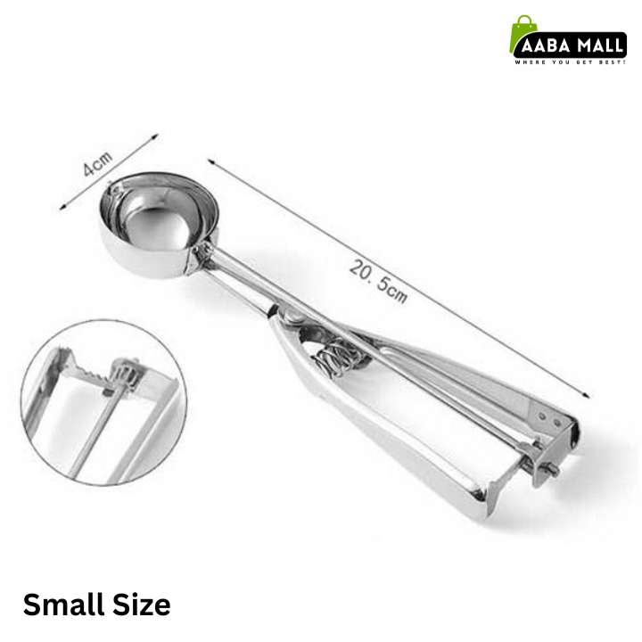 Stainless Steel Handheld Ice Cream Scoop with Trigger Release | Heavy Duty Ice Cream Scooper | Cookie Dough Scoop | Melon Baller | Fruit Scooper | Easy Release Kitchen Tool
