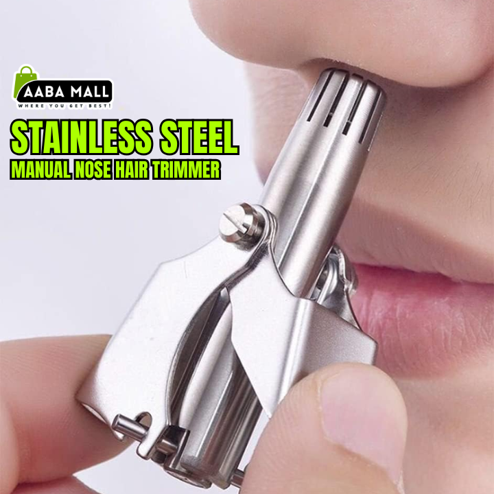 nose hair trimmer, manual nose trimmer, stainless steel nose scissors, grooming tool, nose hair cutter, travel grooming kit, men grooming accessories, personal care tool