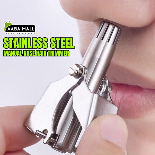 nose hair trimmer, manual nose trimmer, stainless steel nose scissors, grooming tool, nose hair cutter, travel grooming kit, men grooming accessories, personal care tool