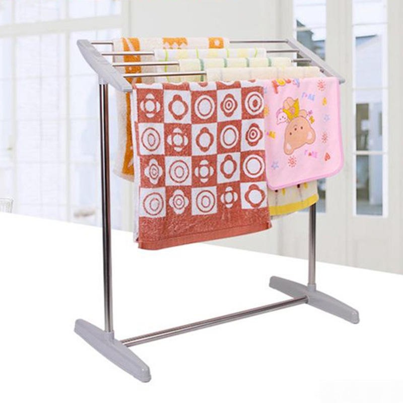 Stainless steel floor clothes drying rack