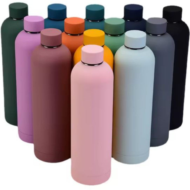 Stainless Steel Vacuum Insulated Water Bottle (750ML) – Smooth Rubber Finish | Keeps Cold/Warm 6–12 Hours
