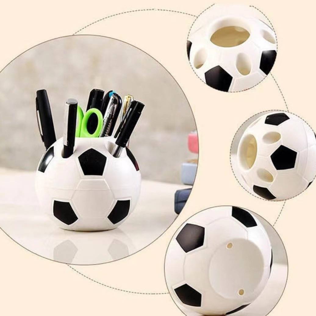 Multi-Functional Stationary & Toothbrush Holder – Plastic Desktop Drawer Organizer (Soccer Design)