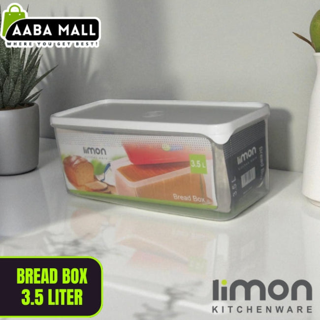 Large bread box with locking lid, 3.5 liter airtight food storage container, plastic storage box for baked goods, 12.2 x 5.4 x 5 inches