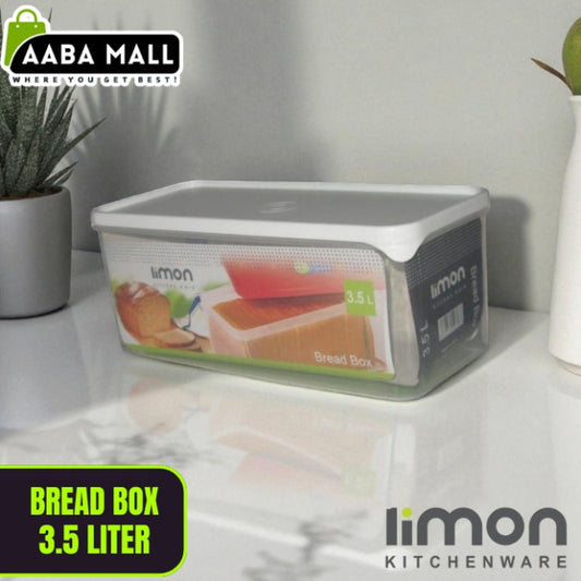 Large bread box with locking lid, 3.5 liter airtight food storage container, plastic storage box for baked goods, 12.2 x 5.4 x 5 inches