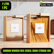 Bamboo Wooden Grain Storage Box (1 PC) | Natural Rice & Cereal Container for Pantry Organization