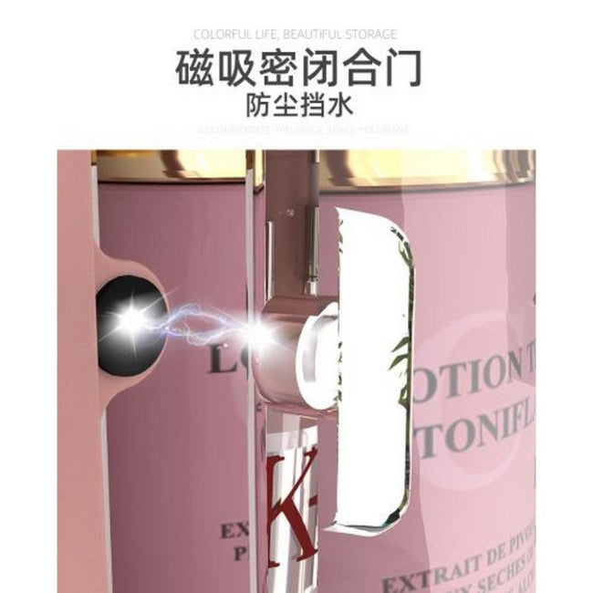 Wall-mounted cosmetic storage box with clear lid, hanging makeup organizer for bathroom and bedroom counter space saving