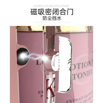 Wall-mounted cosmetic storage box with clear lid, hanging makeup organizer for bathroom and bedroom counter space saving