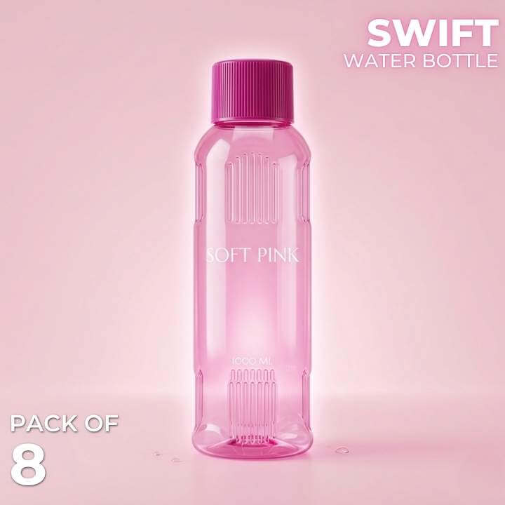 SWIFT 1 Liter Leakproof Water Bottles - BPA Free PET Plastic | Refrigerator-Friendly | 1000 ML Bottle Set / Bundle Offer