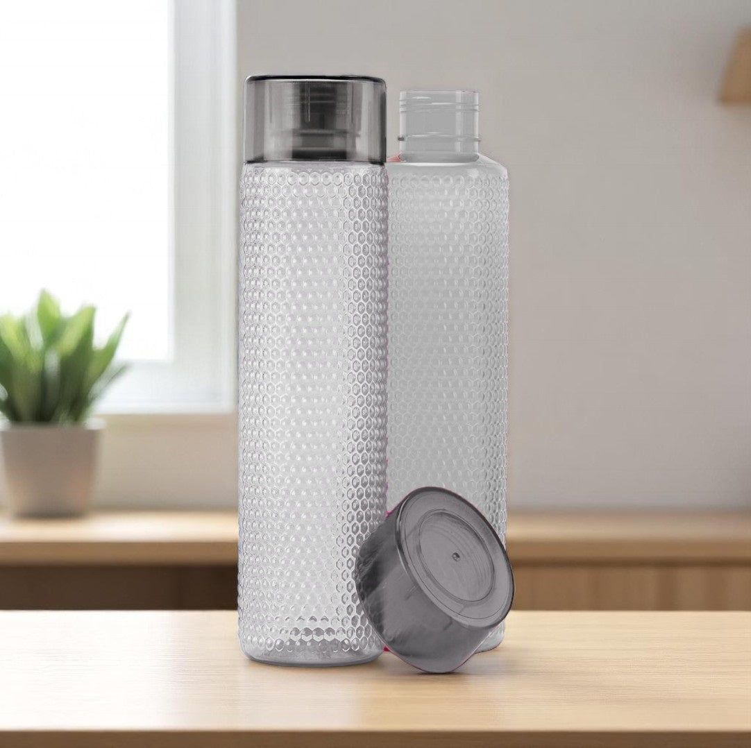 Grey TENTA 1.1 Liter leakproof water bottle displayed for refrigerator and home use