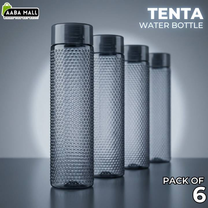 Grey TENTA 1.1 Liter leakproof water bottle displayed for refrigerator and home use
