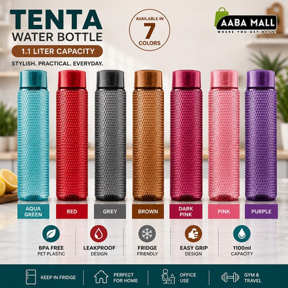 TENTA 1.1 Liter leakproof water bottle displayed for refrigerator and home use