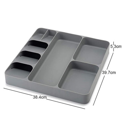 Cutlery Tray for Kitchen Drawer Organizer For Spoon Knife Fork Cutlery Separation Storage Box Kitchen Accessories Grey LARGE
