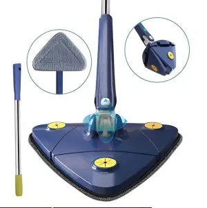 Telescopic Triangular Mop with Automatic Water Squeezing Function - 360 Degree Rotatable - AABA MALL