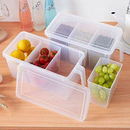 With 3 Pcs Detachable Boxes Food Storage Container With Handle And Lid - AABA MALL