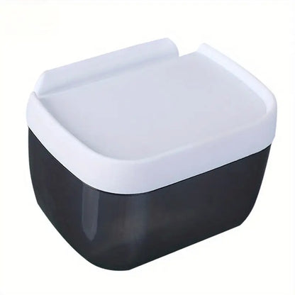 Plastic bathroom tissue holder with storage shelf
