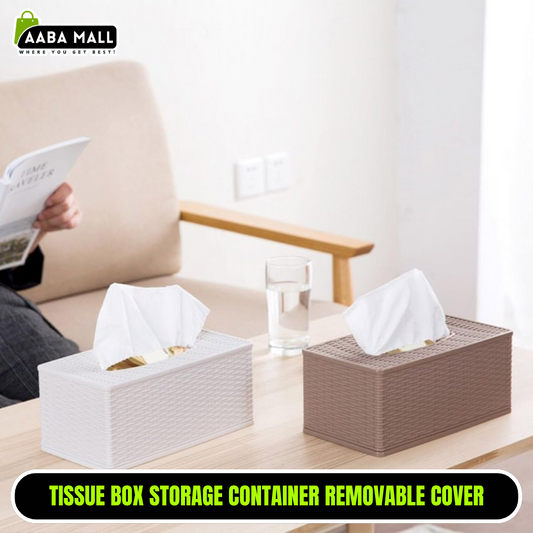 Tissue Box Storage Container | Removable Cover for Easy Refilling