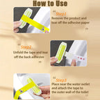 Instructions on how to use a toilet paper holder with adhesive tape.