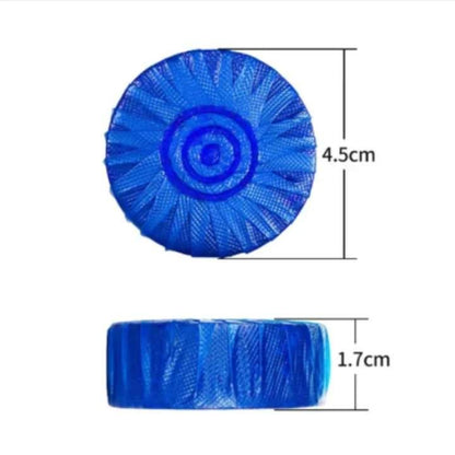 Blue cleaning brush with dimensions on a white background
