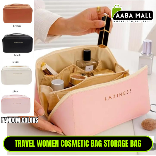Large Capacity Travel Cosmetic Bag for Women – Waterproof Toiletry Organizer Pouch with Compartments for Makeup & Skincare Essentials