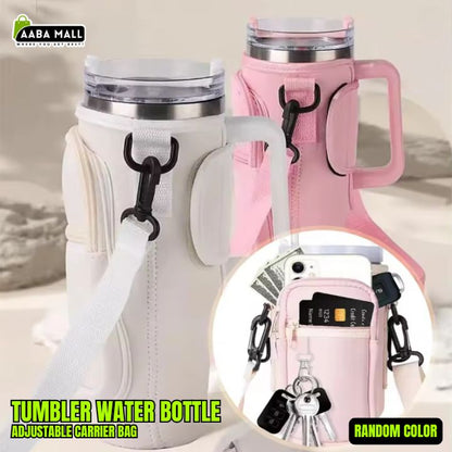 Tumbler Water Bottle Carrier Bag – Adjustable Shoulder Strap & Insulated Sleeve