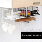 Under-Shelf Storage Wire Basket ? Hanging Shelf Organizer for Kitchen, Pantry, Desk & Cupboards