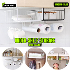 Under-Shelf Storage Wire Basket ? Hanging Shelf Organizer for Kitchen, Pantry, Desk & Cupboards