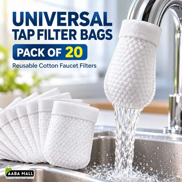 Universal Tap Water Filter Pack of 20 Reusable Cotton Faucet Filter Bags for Kitchen and Bathroom Faucet Water Filtration