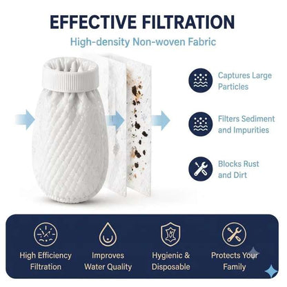 Universal Tap Water Filter Pack of 20 Reusable Cotton Faucet Filter Bags for Kitchen and Bathroom Faucet Water Filtration